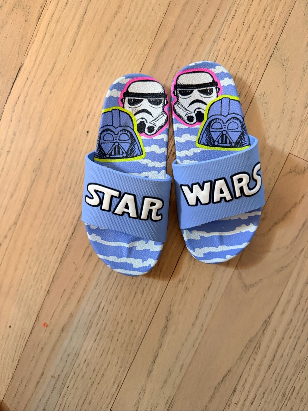 Star Wars Light Blue Kids Slide Sandals with Character Graphics